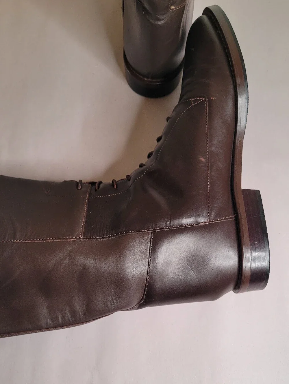 Nine West Majesta Brown Leather Riding Boots Size 7.5 - Picture 7 of 10